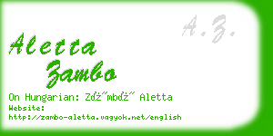 aletta zambo business card